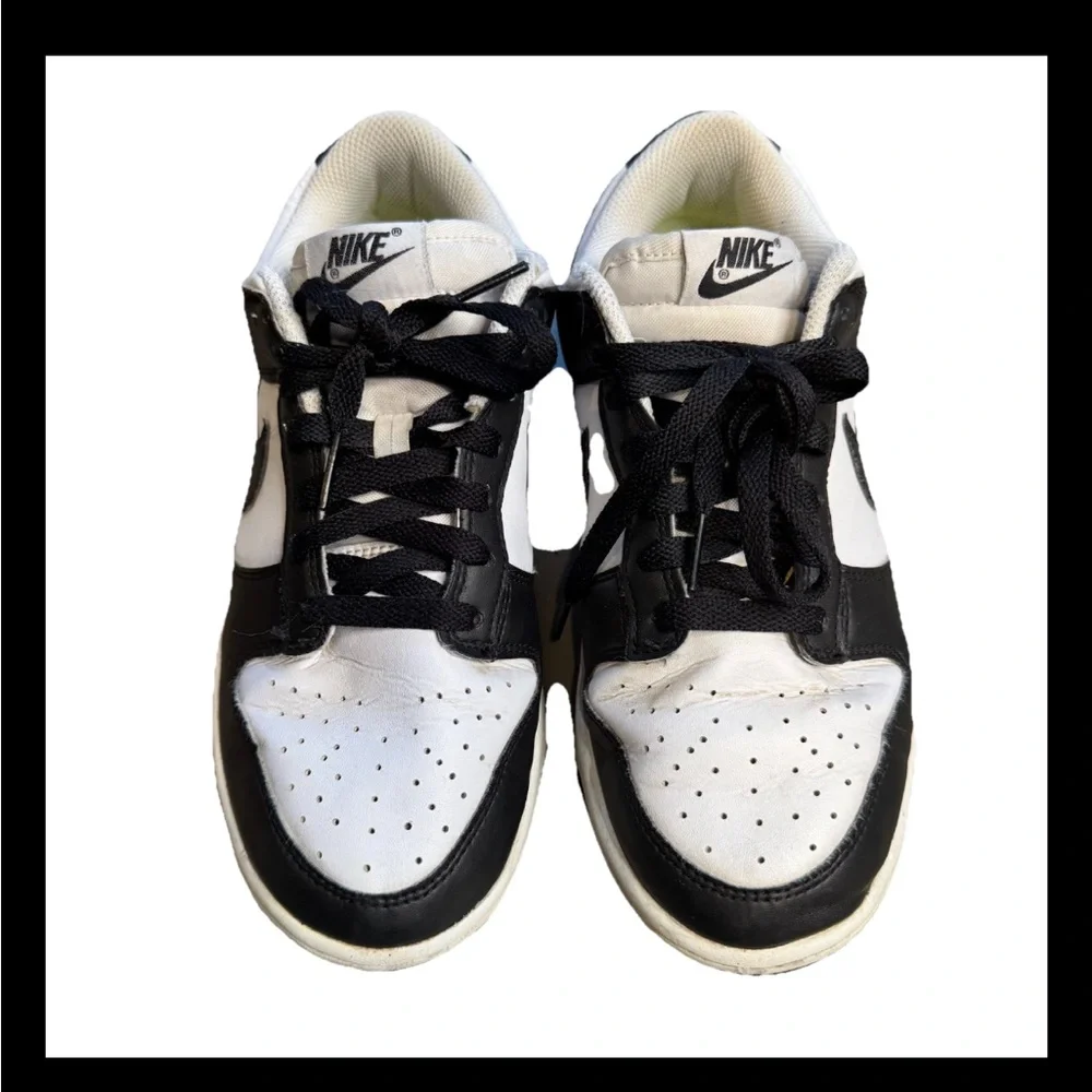 Nike Dunk Low Retro Panda Black White Leather Shoes Women’s 7.5 DD1503-101 S2 - Picture 3 of 6